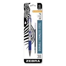G-301 Retractable Gel Pen, Medium 0.7 mm, Blue Ink, Stainless Steel/Blue Barrel