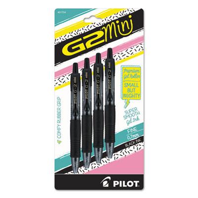 View larger image of G2 Mini Gel Pen, Retractable, Fine 0.7 mm, Black Ink, Smoke/Black Barrel, 4/Pack