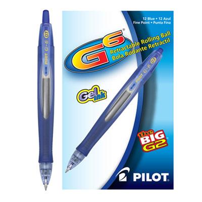 View larger image of G6 Retractable Gel Pen, Fine 0.7mm, Blue Ink, Blue Barrel