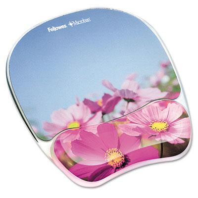 View larger image of Gel Mouse Pad w/Wrist Rest, Photo, 9 1/4 x 7 1/3, Pink Flowers