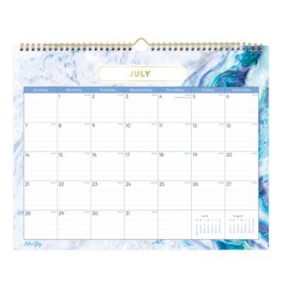 View larger image of Gemma Academic Wall Calendar, Geode Artwork, 15" x 12", White/Blue Sheets, 12-Month (July to June): 2024 to 2025