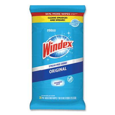 View larger image of Glass and Surface Wet Wipe, Cloth, 7 x 8, Unscented, White, 38/Pack, 12 Packs/Carton