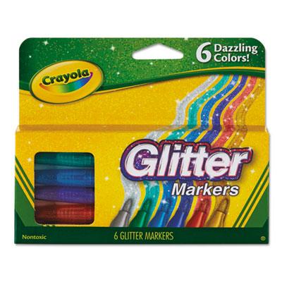View larger image of Glitter Markers, Medium Bullet Tip, Assorted Colors, 6/Set