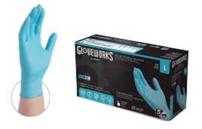 View larger image of Gloveworks Blue Nitrile, 5 Mil, X-Large, Industrial Powder Free Disposable Gloves, 1000/Case