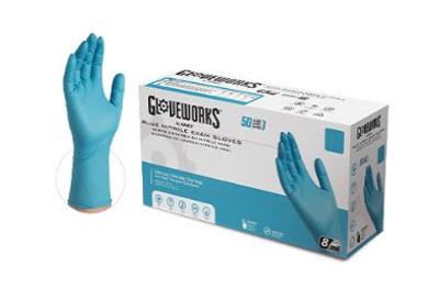View larger image of Gloveworks Blue Nitrile Powder Free Exam Gloves, Large, 7 Mil, 50/Box, 500/Case
