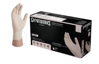 View larger image of Gloveworks Ivory Latex PF, 4 Mil, Small, 1000/Case