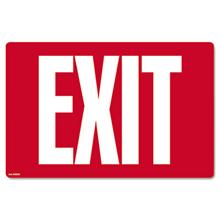 Glow-in-the-Dark Safety Sign, Exit, 12 x 8, Red