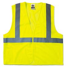 GloWear 8210HL Class 2 Economy Vest, Polyester Mesh, Hook Closure, Lime, L/XL