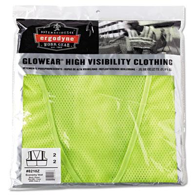 View larger image of GloWear 8210Z Class 2 Economy Vest, Polyester Mesh, Zipper Closure, Lime, 2L/3XL
