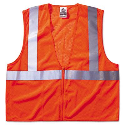 View larger image of GloWear 8210Z Class 2 Economy Vest, Polyester Mesh, Zipper Closure, Orange, L/XL