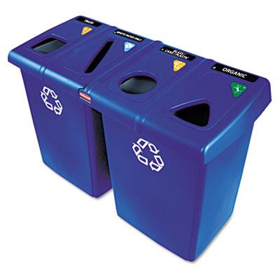 View larger image of Glutton Recycling Station, Four-Stream, 92 gal, Plastic, Blue