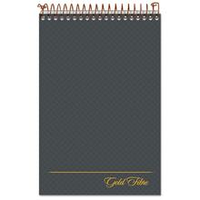 Gold Fibre Steno Pads, Gregg Rule, Designer Diamond Pattern Gray/gold Cover, 100 White 6 X 9 Sheets