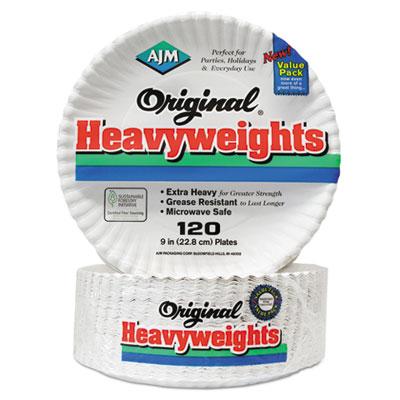 View larger image of Gold Label Coated Paper Plates, 9" dia, White, 120/PK, 8 PK/CT