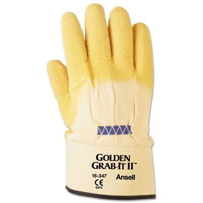 View larger image of Golden Grab-It II Heavy-Duty Work Gloves, Size 10, Latex/Jersey, Yellow, 12 PR