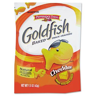 View larger image of Goldfish Crackers, Cheddar, Single-Serve Snack, 1.5oz Bag, 72/Carton