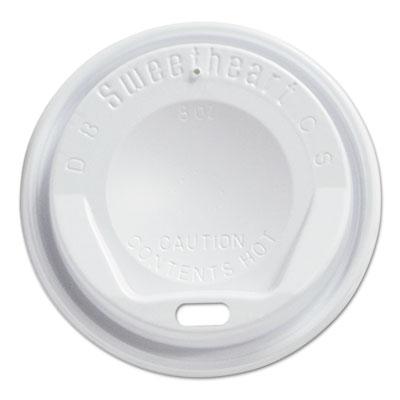 View larger image of Gourmet Dome Sip-Through Lids, 8oz Cups, White, 100/Sleeve, 10 Sleeves/Carton