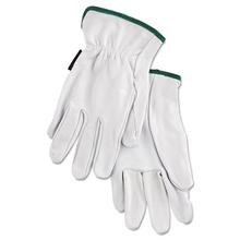 Grain Goatskin Driver Gloves, White, Medium, 12 Pairs
