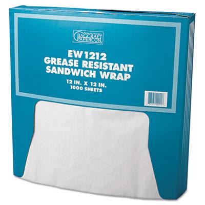 View larger image of Grease-Resistant Paper Wraps And Liners, 12 X 12, White, 1,000/box, 5 Boxes/carton
