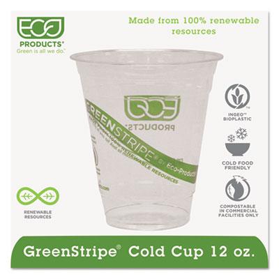 View larger image of GreenStripe Renewable and Compostable Cold Cups - 12 oz, 50/Pack, 20 Packs/Carton