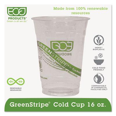 View larger image of GreenStripe Renewable and Compostable Cold Cups - 16 oz, 50/Pack, 20 Packs/Carton