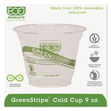 GreenStripe Renewable and Compostable Cold Cups - 9 oz, 50/Pack, 20 Packs/Carton