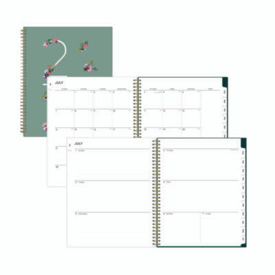 View larger image of Greta Academic Year Weekly/Monthly Planner, Floral Artwork, 11.5 x 8, Green Cover, 12-Month (July-June): 2024 to 2025