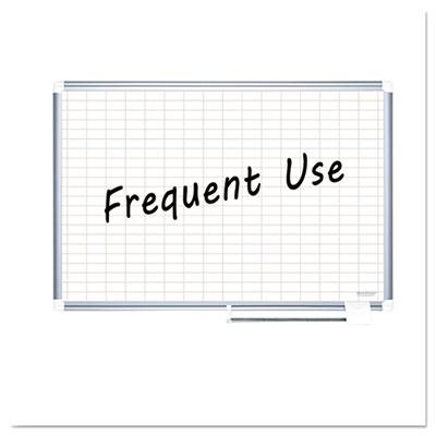 View larger image of Gridded Magnetic Steel Dry Erase Planning Board, 1 x 2 Grid, 36 x 24, White Surface, Silver Aluminum Frame