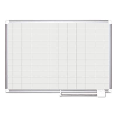View larger image of Gridded Magnetic Steel Dry Erase Planning Board, 2 x 3 Grid, 48 x 36, White Surface, Silver Aluminum Frame
