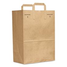 Grocery Paper Bags, Attached Handle, 30 lb Capacity, 1/6 BBL, 12 x 7 x 17, Kraft, 300 Bags