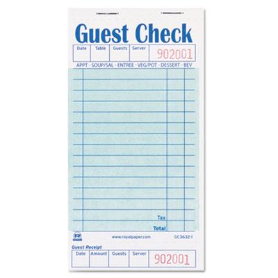 View larger image of Guest Check Pad with Ruled Back, 15 Lines, One-Part (No Copies), 3.5 x 6.7, 50 Forms/Pad, 50 Pads/Carton