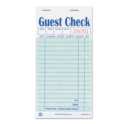 View larger image of Guest Check Pad, 17 Lines, Two-Part Carbon, 3.5 x 6.7, 50 Forms/Pad, 50 Pads/Carton