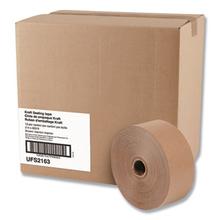 Gummed Kraft Sealing Tape, 3" Core, 2" x 600 ft, Brown, 12/Carton