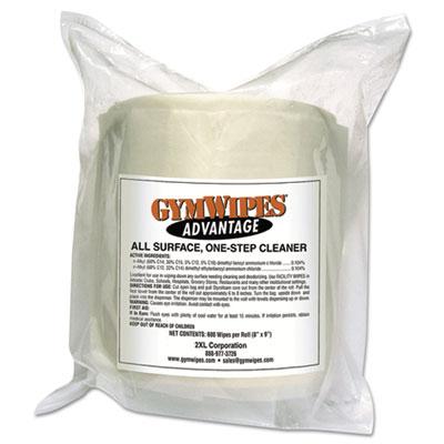 View larger image of Gym Wipes Advantage, 1-Ply, 6 x 8, Unscented, White, 900/Roll, 4 Rolls/Carton