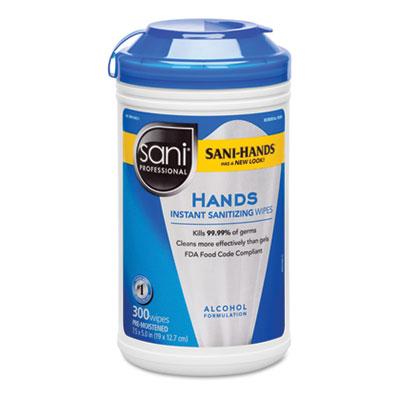 View larger image of Hands Instant Sanitizing Wipes, 7 1/2 x 5, 300/Canister, 6/CT