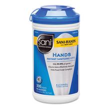 Hands Instant Sanitizing Wipes, 7 1/2 x 5, 300/Canister, 6/CT