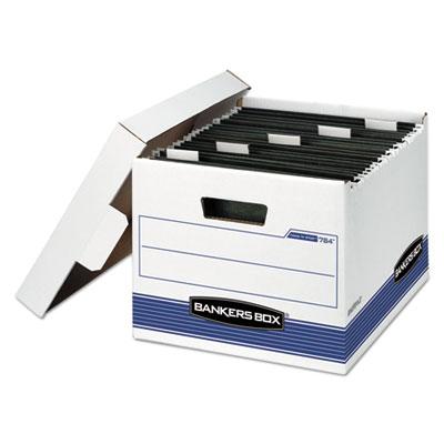 View larger image of HANG'N'STOR Medium-Duty Storage Boxes, Letter Files, 12.63" x 15.63" x 10", White/Blue, 4/Carton