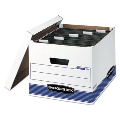 View larger image of HANG'N'STOR Medium-Duty Storage Boxes, Letter/Legal Files, 13" x 16" x 10.5", White/Blue, 4/Carton