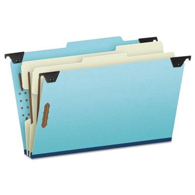 View larger image of Hanging Classification Folders with Dividers, Legal Size, 2 Dividers, 2/5-Cut Exterior Tabs, Blue