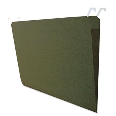 View larger image of Hanging File Folders with Innovative Top Rail, Legal Size, 1/4-Cut Tabs, Standard Green, 20/Pack