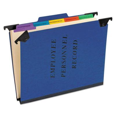 View larger image of Hanging-Style Personnel Folders, 5 Dividers with 1/5-Cut Tabs, Letter Size, 1/3-Cut Exterior Tabs, Blue
