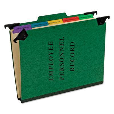 View larger image of Hanging-Style Personnel Folders, 5 Dividers with 1/5-Cut Tabs, Letter Size, 1/3-Cut Exterior Tabs, Green