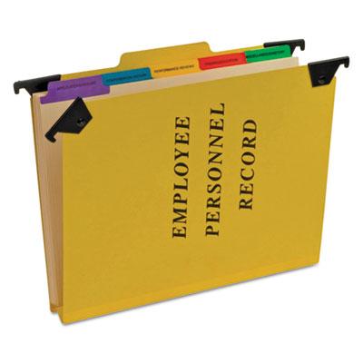 View larger image of Hanging-Style Personnel Folders, 5 Dividers with 1/5-Cut Tabs, Letter Size, 1/3-Cut Exterior Tabs, Yellow