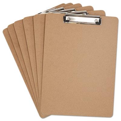 View larger image of Hardboard Clipboard with Low-Profile Clip, 0.5" Clip Capacity, Holds 8.5 x 11 Sheets, Brown, 6/Pack