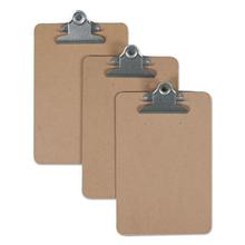 Hardboard Clipboard, 0.75" Clip Capacity, Holds 5 x 8 Sheets, Brown, 3/Pack