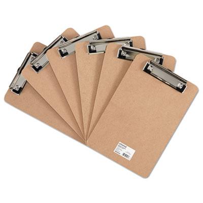 View larger image of Hardboard Clipboard with Low-Profile Clip, 0.5" Clip Capacity, Holds 5 x 8 Sheets, Brown, 6/Pack