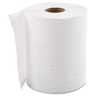 View larger image of Hardwound Roll Towels, 1-Ply, White, 8" x 600 ft, 12 Rolls/Carton