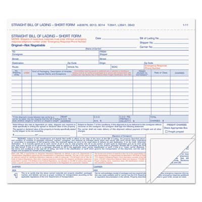 View larger image of Hazardous Material Short Form, Three-Part Carbonless, 7 x 8.5, 50 Forms Total