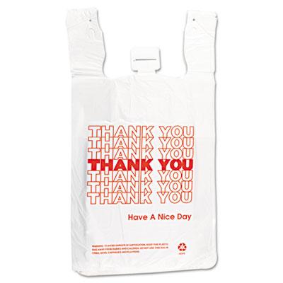 View larger image of HDPE T-Shirt Bags, 14 microns, 12" x 23", White, 500/Carton