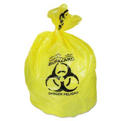 View larger image of Healthcare Biohazard Printed Can Liners, 20-30 gal, 1.3 mil, 30" x 43", Yellow, 200/Carton