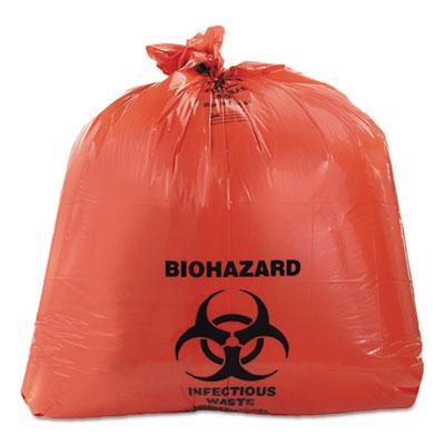 View larger image of Healthcare Biohazard Printed Can Liners, 40-45 gal, 3 mil, 40" x 46", Red, 75/Carton